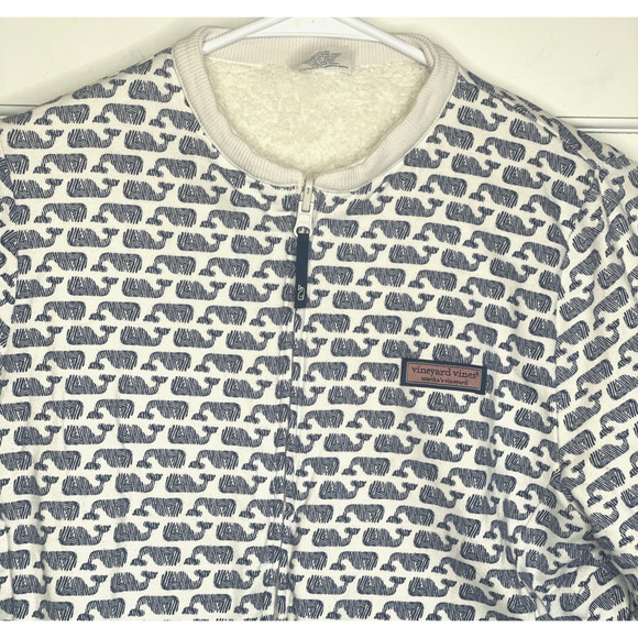 Vineyard Vines Girls Sz XL (16) Reversible Full-Zip Fleece Jacket Cozy Logo - Picture 3 of 15